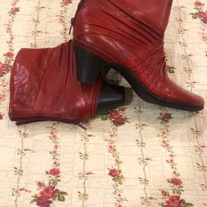 Red Leather Cobb Hill Boots